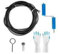 NZZVNZ Furet Deboucheur Canalisation 5m, ø10mm Deboucheur WC en Spirale avec Adaptateurs ÉLectriques et Manuel, Arbre de Nettoyage de Canalisations Multifonction