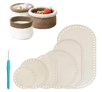 NZZVNZ Lot de 6 fonds de panier à crochet en bois pour le tressage DIY