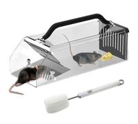 NZZVNZ Upgrade Piege a Rat, Piège à Souris Vivante Continu, 30cm XXL Grand Réutilisables sans Contact des Animaux Attrape Souris pour l'extérieur et l'intérieur, avec 1 Brosse éponge