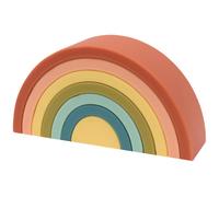 O.B Designs Silicone Rainbow Stacker Silicone Bamboo Puzzle arc-en-ciel à empiler Cherry 10m+ 1 pcs