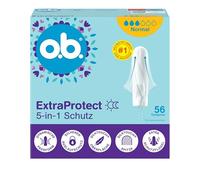 o.b. ExtraProtect 5 en 1 Tampons de protection (1 x 56 pièces) avec ailettes de protection supplémentaires pour une protection fiable et un confort optimal au monde