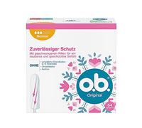 o.b. Normal Original Lot de 64 tampons pour jours moyens/forts, technologie StayDry et rainures incurvées, protection fiable et sensation de propreté