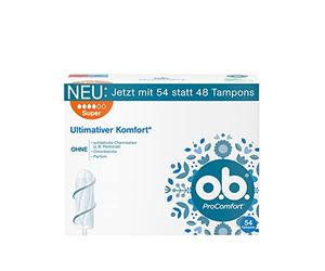o.b. ProComfort Plus Lot de 54 tampons pour les journées fortes, surface SilkTouch et technologie Dynamic Fit pour plus de confort et de protection fiable pendant les règles