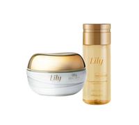 O Boticário Lily Coffret cadeau pour les soins de la peau avec 2 produits | Crème pour le corps parfumée satinée 250 g et huile corporelle parfumée 150 ml