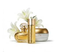 O Boticário Lily Coffret cadeau 3 produits hydratants pour le corps 250 g, huile corporelle parfumée 150 ml et eau de parfum EDP 75 ml