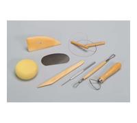 O COLOR O'COLOR Kit du potier 8 outils Eponge, estèque bois + métal, tournasin, mirette, aiguille, ébauchoir, fil