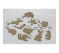 O COLOR O'COLOR Lot de 10 porte-clés en bois médium thème animaux assortis