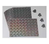 O COLOR O'COLOR Lot de 15 feuilles A4 holographiques adhésives. Motif étoiles argent, refletsde l'arc en ciel