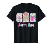 O Come Let Us Adore Faith Chrétien Jésus Noël Anges T-Shirt