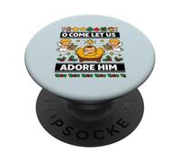 O Come Let Us Adore Him Baby Jésus Nativité de Noël PopSockets PopGrip Adhésif