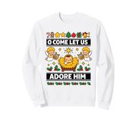 O Come Let Us Adore Him Baby Jésus Nativité de Noël Sweatshirt