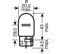 Osram Ampoule de clignotant pour moto 7504 WY21W - Boîte de 10