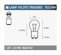 Osram BAZ15D 12V 21-4W 25 x 50 mm LOSE