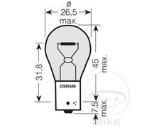O compatible avec SRAM LAMPE, LUMIÈRE AMPOULE 12V 21W BAU15S ULTRA LIFE (10UD)