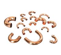 O/D 7-19mm Thickness 0.5-1mm U Type 180 Degree Elbow Bend Copper Welding Pipe Connector Fitting Plumbing Gas Water Oil(12.7x0.5x32mm 2pcs)