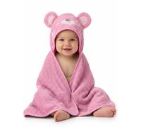 o-day Cape de Bain Bébé Triangle en Éponge 100% Coton avec Capuche Animal, Serviette Très Absorbante et Lavable 75x75 cm