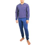o-day Liabel Pyjama homme chaud coton interlock 100 % dans une boîte idée cadeau pyjama homme coton long hiver adulte garçon fantaisie élégant nouvelle collection pyjama d'hiver homme, Modèle 1., M