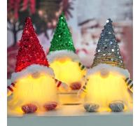 O-Kinee 3 Pcs GNOME De Noel Lumineux, Gnomes De Noël, Lutin De Noel Lumineux, Nain De Noel, Noël en Peluche Gnomes, pour Deco Table Noel et DéCoration De Noël Intérieur