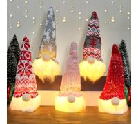 O-Kinee 5 Pcs GNOME De Noel Lumineux, Gnomes De Noël, Lutin De Noel Lumineux, Nain De Noel, Noël en Peluche Gnomes, pour Deco Table Noel et DéCoration De Noël Intérieur