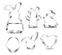 O-Kinee Plätzchen Ausstecher Ostern, 6 Stück Ausstechformen Ostern Set, EI Hase Plätzchenform Keksform, keksausstecher Ostern, Ideales Ostergeschenk für Osterplätzchen (Hase :XXL groß)