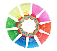 O-Kinee Volant Badminton,10 Pièces Couleur Balles de Badminton,Rapides Plastique Badminton pour Entraînement et Compétition pour Extérieur et Intérieur