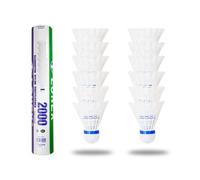 O-Kinee Volant Badminton,12 Pièces Jaunes Balles de Badminton,Rapides Plastique Badminton pour Entraînement et Compétition pour Extérieur et Intérieur