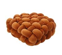 O·Lankeji Super Doux Coussin Creative Noeud Boule Coussin Canapé Oreiller Lombaire Fait À La Main Carré Coussin Ergonomique Côté Dormeur pour Canapé Lit Voiture Bureau Salon (Couleur : Marron)