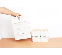 O-Life S-3382 Rangement pour accessoires de bureau, type tiroir, empilable, résistant à la poussière, aucun assemblage nécessaire, noir, 20 x 9,5 x 14,3 cm