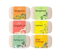 O NATURALS Savon en barre - Coffret cadeau - Ingrédients biologiques et huiles essentielles - Cadeaux spa pour femmes et hommes, gel douche et savon pour le visage - Collection de 6 savons aux agrumes