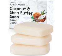 O Naturals Savon Huile De Noix De Coco Et Beurre De Karite Pour Hydratant Peau Seche Traitement Naturel De L'eczéma. Savon Eclaircissant Peau Nettoyant Visage-Corps 3pcs 345gr Total Famme Et Homme