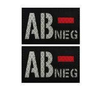 O-Negative Lot de 2 patchs de groupe sanguin | Badge tactique réfléchissant infrarouge | Emblème militaire médical pour airsoft, paintball et jeux de combat | Fermeture