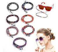 O OLAX 7 Pcs Réglable Corde à Lunettes, Multicolore Cordon Lunettes, Anti-dérapantes Cordon Lunette, Universel Lunettes Sangle pour Femme, Homme et Sport