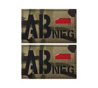 O- Patch de groupe sanguin | Lot de 2 emblèmes tactiques réfléchissants infrarouges | Badges militaires auto-agrippants pour airsoft, jeux de guerre et préparation aux situations d'urgence