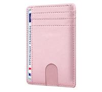 O³ Porte Carte identité française Femme [ Blocage RFID ] Portefeuille Carte bancaire Anti piratage, Anti fraude - Élégant et Minimaliste | Protégez Votre Fortune sans Perdre l’élégance ! (Rose)