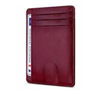O³ Porte Carte identité française, Portefeuille Carte bancaire Anti piratage, en Cuir | Blocage RFID | Anti fraude, Anti piratage | Élégant et Minimaliste (Fuchsia S)