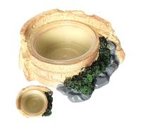 o pour Eau pour Léopard,Bac d'alimentation avec | Unique, Décorative Aquarium pour Geckos Hamsters Lézards Et Alimentation