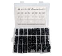 O-Rings Kit 1200pcs 24 Tailles NBR Résistants à la Chaleur, à la Corrosion et à l’Huile pour Automobile Robinet Nettoyeur Haute Pression Plomberie Réparation Air ou Gaz