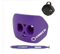 O Shield Protège-dents pour football avec double couche de protection, canaux d'aération intégrés, protection étendue, matériau souple, taille adulte et jeune, avec sangle/étui, violet