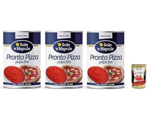 O' Sole e Napule Polpa pronto pizza O' Sole e Napule Polpa pizza prête à l'emploi 3 x 4050 g + Italian Gourmet Polpa 400 g