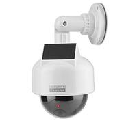 O&W Security Caméra de Surveillance Solaire Professionnelle Speed Dome Dummy Fake factice - Caméra de Surveillance d'extérieur - avec Objectif et lumière LED Rouge - Surveillance des Marchandises