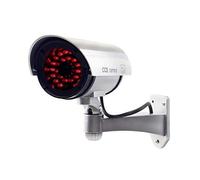 O&W Security Lot de 2 caméras de surveillance factice professionnelles avec objectif et LED clignotante