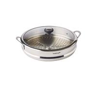MASTRAD F63880 O'Wok - S’Adapte avec Le Wok O’Wok Gourmet-Cuisson Saine & Rapide-INOX-Panier Vapeur + Couvercle-32 CM De Diamètre