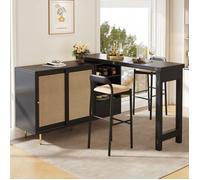 O.Ye 360° Pivotant Table de bar extensible， Table à manger extensible, buffet. Casiers + étagères de TABLE CUISINE AVEC OU SANS CHA