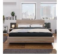 O.Ye chambre complete adulte,lit 160x200 avec sommier et 2 tables de chevet,Lit double bois massif moder CHAMBRE A COUCHER COMPLETE