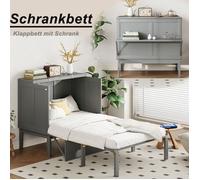O.Ye Lit 1 Personne 90 X 200 cm, Lit Enfant avec Sommier a Lattes, Lit Rabattable Mural, Lit Escamotable avec Sommier a Lattes, Gr