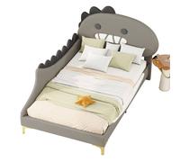 O.Ye Lit enfant, lit adolescent, 90*200cm Avec une forme dinosaure dessin animé - Gris gris LIT EVOLUTIF