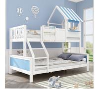 O.Ye Lit superposé, 90/120x200cm, berceau avec coffre de rangement, lit enfant avec échelle, tableau graffiti multi LITS SUPERPOSES