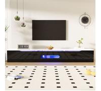 O.Ye - Meuble TV avec LED 16 couleurs Bluetooth APP Couleur : Noir Blanc, Surlignage : haut devant côtés gauche et droi SOUS MEUBLE