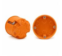 O4L Lot de 5 boîtes murales creuses - Diamètre : 68 x 61 mm - Orange - Pour cloison sèche et placoplâtre - Pour prises et interrupteurs - Boîtes d'installation électrique