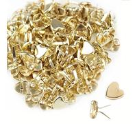 O5O2 150 pièces Attaches parisiennes en métal,Mini Attaches parisiennes Coeurs en métal doré,Mini Coeur en Forme,pour Papier, gaufrage,Scrapbooking,Outil de Bricolage